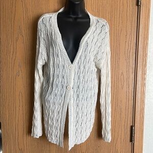 Cream Knit Cardigan Sweater